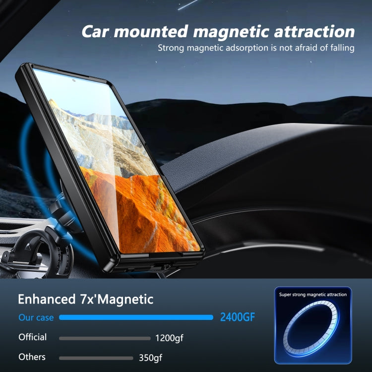 For Honor Magic Vs3 Gold Medal Rotating Folding Series Ring Holder Phone Case(Blue) - Honor Cases by buy2fix | Online Shopping UK | buy2fix