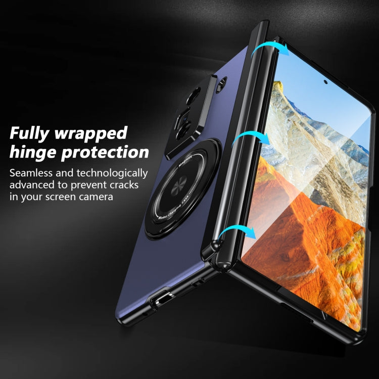 For Honor Magic Vs3 Gold Medal Rotating Folding Series Ring Holder Phone Case(Blue) - Honor Cases by buy2fix | Online Shopping UK | buy2fix