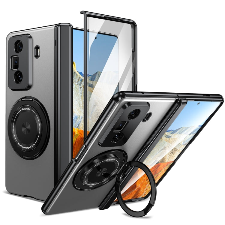 For Honor Magic Vs3 Gold Medal Rotating Folding Series Ring Holder Phone Case(Silver) - Honor Cases by buy2fix | Online Shopping UK | buy2fix