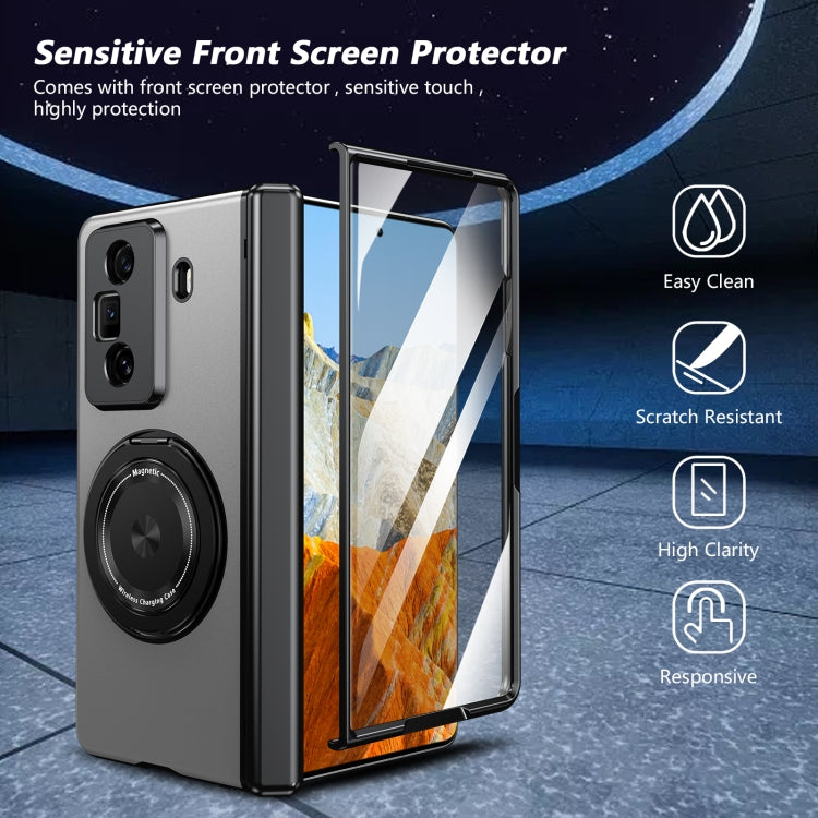 For Honor Magic Vs3 Gold Medal Rotating Folding Series Ring Holder Phone Case(Silver) - Honor Cases by buy2fix | Online Shopping UK | buy2fix