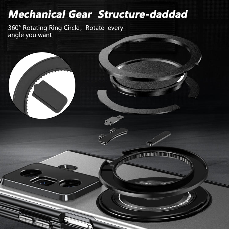 For Honor Magic Vs3 Gold Medal Rotating Folding Series Ring Holder Phone Case(Silver) - Honor Cases by buy2fix | Online Shopping UK | buy2fix