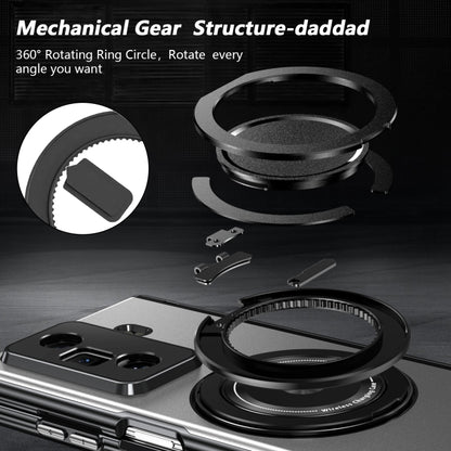 For Honor Magic Vs3 Gold Medal Rotating Folding Series Ring Holder Phone Case(Silver) - Honor Cases by buy2fix | Online Shopping UK | buy2fix