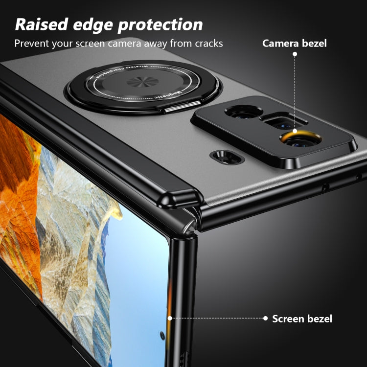 For Honor Magic Vs3 Gold Medal Rotating Folding Series Ring Holder Phone Case(Silver) - Honor Cases by buy2fix | Online Shopping UK | buy2fix