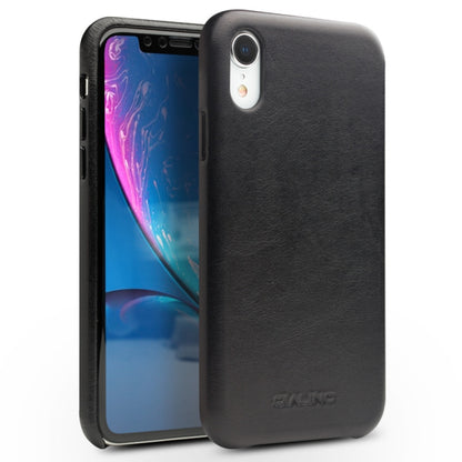 For iPhone XR QIALINO Shockproof Kangaroo Skin Leather Protective Case(Black) - More iPhone Cases by QIALINO | Online Shopping UK | buy2fix