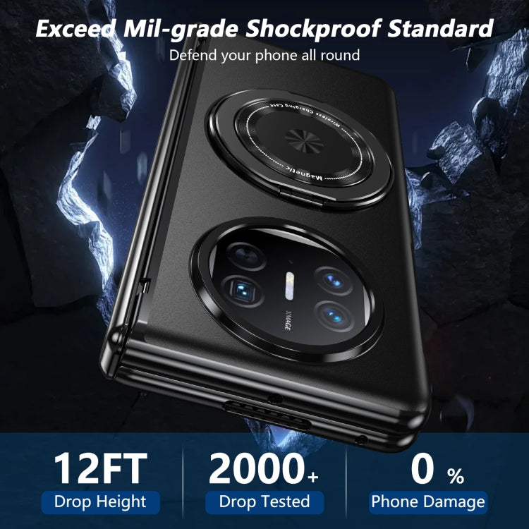 For Huawei Mate X5 Gold Medal Rotating Folding Series Ring Holder Phone Case(Black) - Huawei Cases by buy2fix | Online Shopping UK | buy2fix