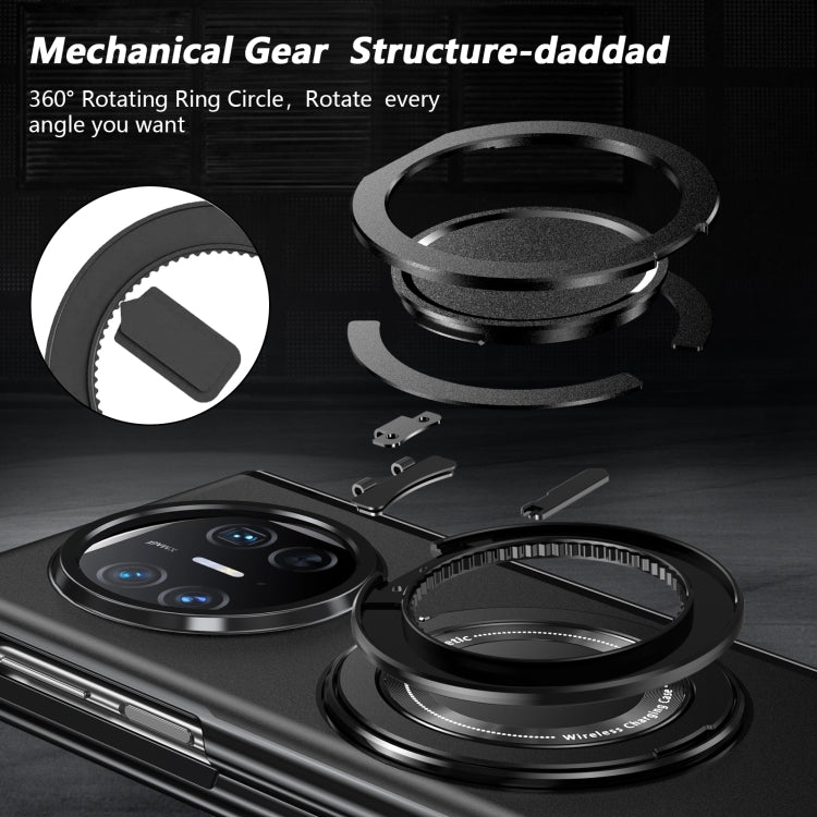 For Huawei Mate X5 Gold Medal Rotating Folding Series Ring Holder Phone Case(Black) - Huawei Cases by buy2fix | Online Shopping UK | buy2fix