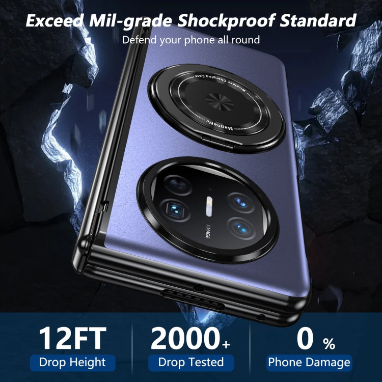 For Huawei Mate X5 Gold Medal Rotating Folding Series Ring Holder Phone Case(Blue) - Huawei Cases by buy2fix | Online Shopping UK | buy2fix