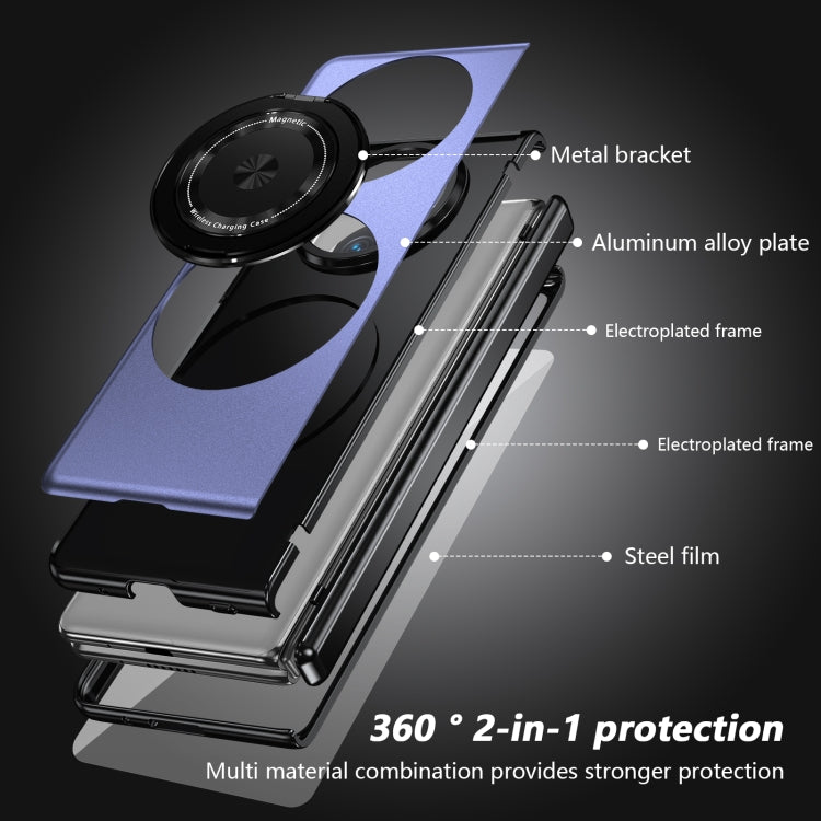 For Huawei Mate X5 Gold Medal Rotating Folding Series Ring Holder Phone Case(Blue) - Huawei Cases by buy2fix | Online Shopping UK | buy2fix
