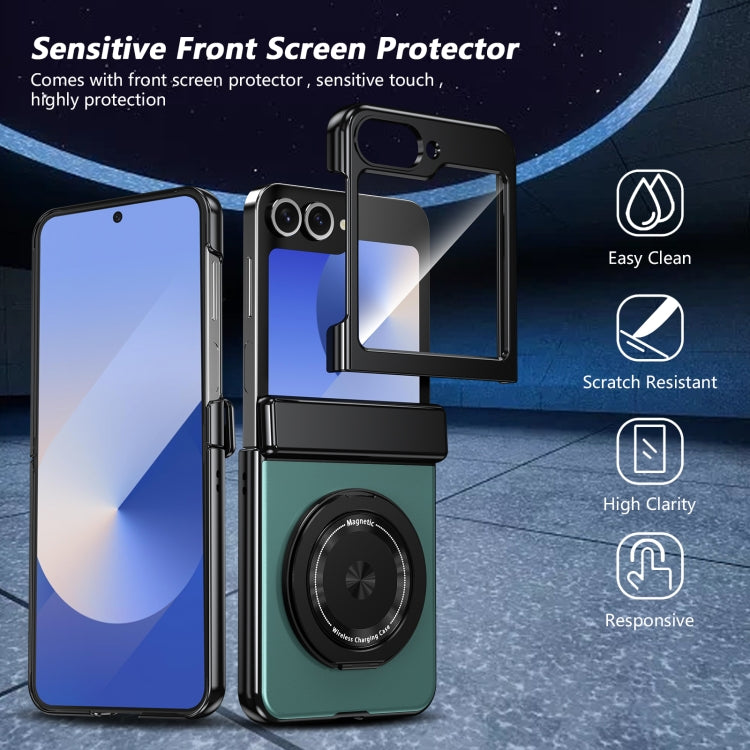 For Samsung Galaxy Z Flip6 Gold Medal Rotating Folding Series Ring Holder Phone Case(Royal Blue) - Galaxy Z Flip6 5G Cases by buy2fix | Online Shopping UK | buy2fix