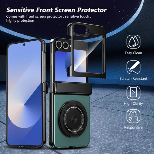 For Samsung Galaxy Z Flip6 Gold Medal Rotating Folding Series Ring Holder Phone Case(Royal Blue) - Galaxy Z Flip6 5G Cases by buy2fix | Online Shopping UK | buy2fix