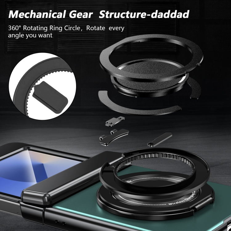 For Samsung Galaxy Z Flip6 Gold Medal Rotating Folding Series Ring Holder Phone Case(Royal Blue) - Galaxy Z Flip6 5G Cases by buy2fix | Online Shopping UK | buy2fix