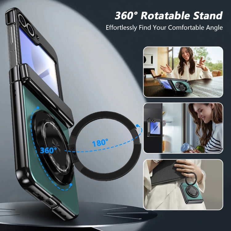 For Samsung Galaxy Z Flip6 Gold Medal Rotating Folding Series Ring Holder Phone Case(Royal Blue) - Galaxy Z Flip6 5G Cases by buy2fix | Online Shopping UK | buy2fix