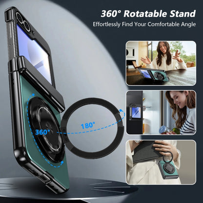 For Samsung Galaxy Z Flip6 Gold Medal Rotating Folding Series Ring Holder Phone Case(Royal Blue) - Galaxy Z Flip6 5G Cases by buy2fix | Online Shopping UK | buy2fix