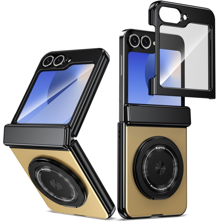 For Samsung Galaxy Z Flip6 / Flip7 FE Gold Medal Rotating Folding Series Ring Holder Phone Case(Gold) - Galaxy Z Flip6 5G Cases by buy2fix | Online Shopping UK | buy2fix