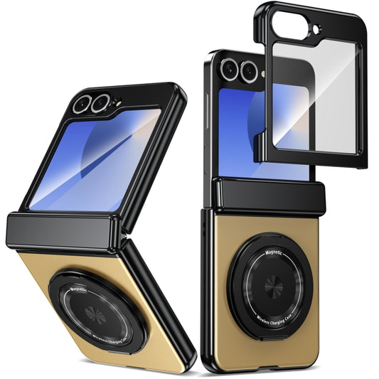 For Samsung Galaxy Z Flip6 / Flip7 FE Gold Medal Rotating Folding Series Ring Holder Phone Case(Gold) - Galaxy Z Flip6 5G Cases by buy2fix | Online Shopping UK | buy2fix