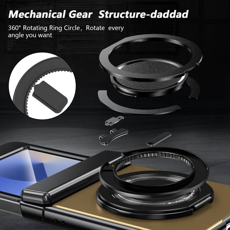 For Samsung Galaxy Z Flip6 / Flip7 FE Gold Medal Rotating Folding Series Ring Holder Phone Case(Gold) - Galaxy Z Flip6 5G Cases by buy2fix | Online Shopping UK | buy2fix