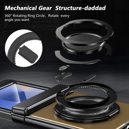 For Samsung Galaxy Z Flip6 / Flip7 FE Gold Medal Rotating Folding Series Ring Holder Phone Case(Gold) - Galaxy Z Flip6 5G Cases by buy2fix | Online Shopping UK | buy2fix