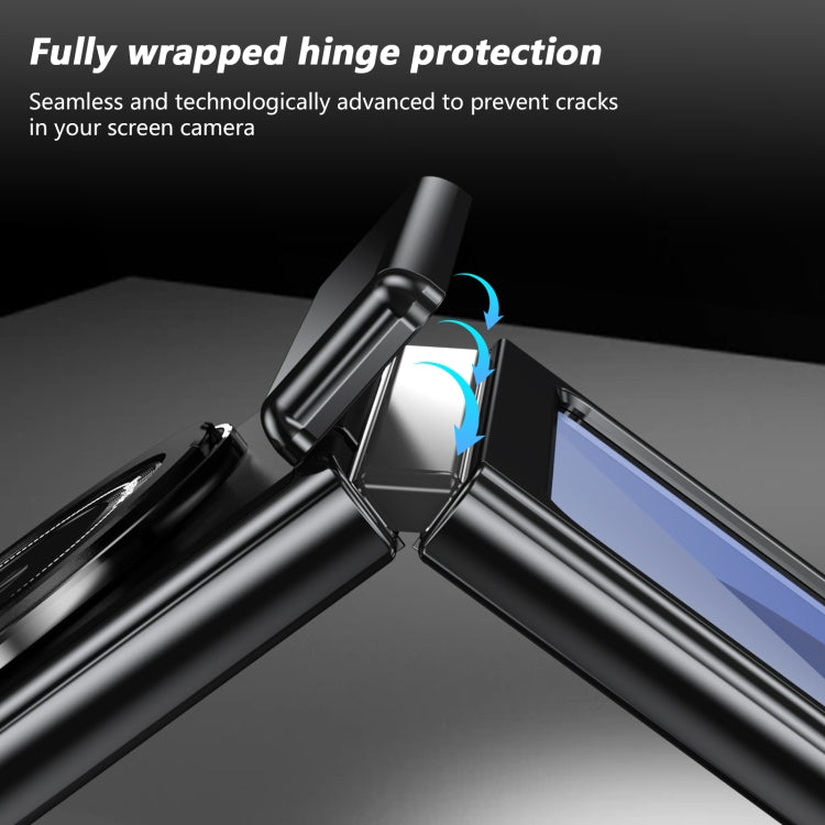 For Samsung Galaxy Z Flip6 Gold Medal Rotating Folding Series Ring Holder Phone Case(Black) - Galaxy Z Flip6 5G Cases by buy2fix | Online Shopping UK | buy2fix