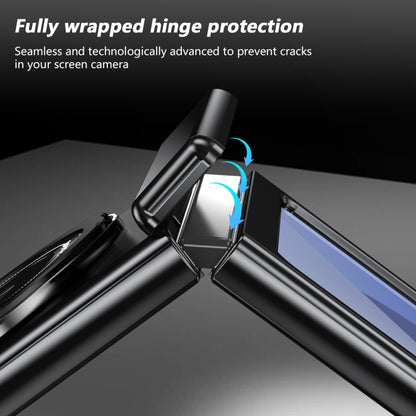 For Samsung Galaxy Z Flip6 Gold Medal Rotating Folding Series Ring Holder Phone Case(Black) - Galaxy Z Flip6 5G Cases by buy2fix | Online Shopping UK | buy2fix