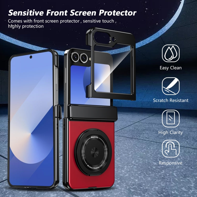 For Samsung Galaxy Z Flip6 / Flip7 FE Gold Medal Rotating Folding Series Ring Holder Phone Case(Red) - Galaxy Z Flip6 5G Cases by buy2fix | Online Shopping UK | buy2fix