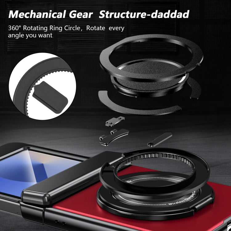 For Samsung Galaxy Z Flip6 / Flip7 FE Gold Medal Rotating Folding Series Ring Holder Phone Case(Red) - Galaxy Z Flip6 5G Cases by buy2fix | Online Shopping UK | buy2fix