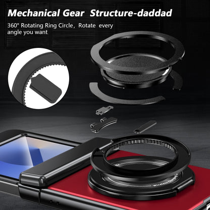 For Samsung Galaxy Z Flip6 / Flip7 FE Gold Medal Rotating Folding Series Ring Holder Phone Case(Red) - Galaxy Z Flip6 5G Cases by buy2fix | Online Shopping UK | buy2fix