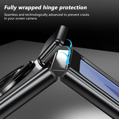 For Samsung Galaxy Z Flip6 Gold Medal Rotating Folding Series Ring Holder Phone Case(Silver) - Galaxy Z Flip6 5G Cases by buy2fix | Online Shopping UK | buy2fix