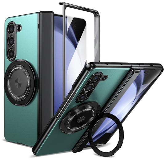For Samsung Galaxy Z Fold5 Gold Medal Rotating Folding Series Ring Holder Phone Case(Royal Blue) - Galaxy Z Fold5 Cases by buy2fix | Online Shopping UK | buy2fix