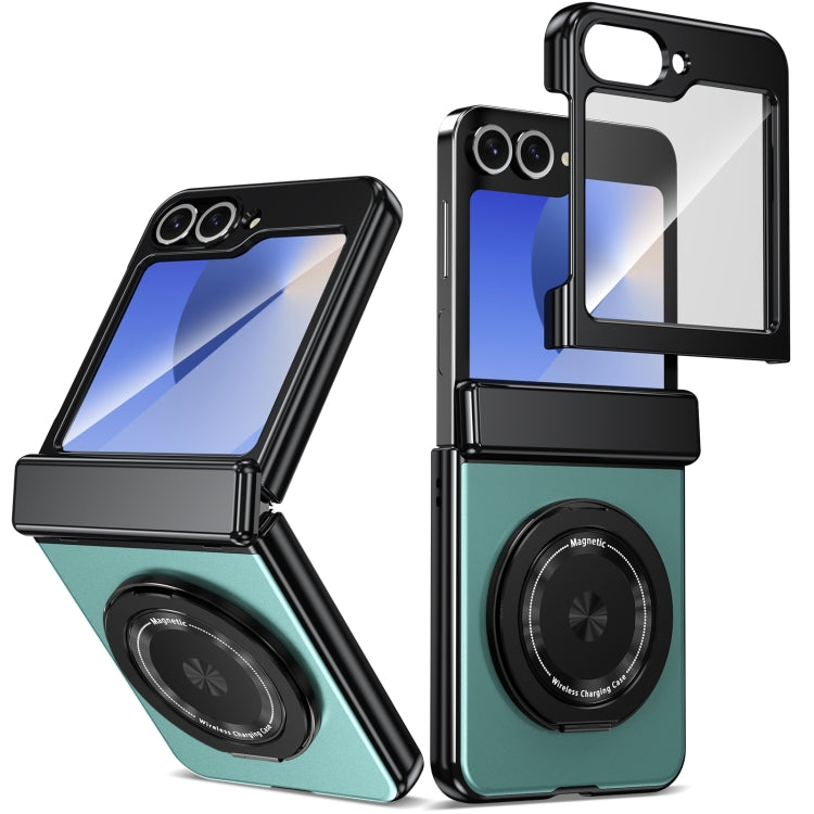 For Samsung Galaxy Z Flip5 Gold Medal Rotating Folding Series Ring Holder Phone Case(Royal Blue) - Galaxy Z Flip5 Cases by buy2fix | Online Shopping UK | buy2fix