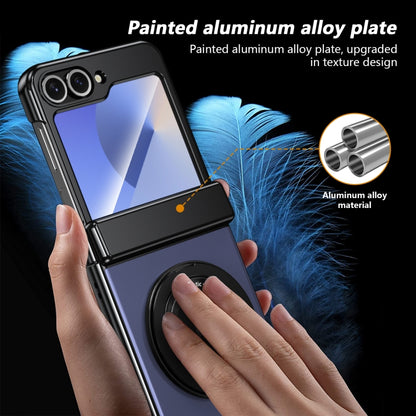 For Samsung Galaxy Z Flip5 Gold Medal Rotating Folding Series Ring Holder Phone Case(Blue) - Galaxy Z Flip5 Cases by buy2fix | Online Shopping UK | buy2fix