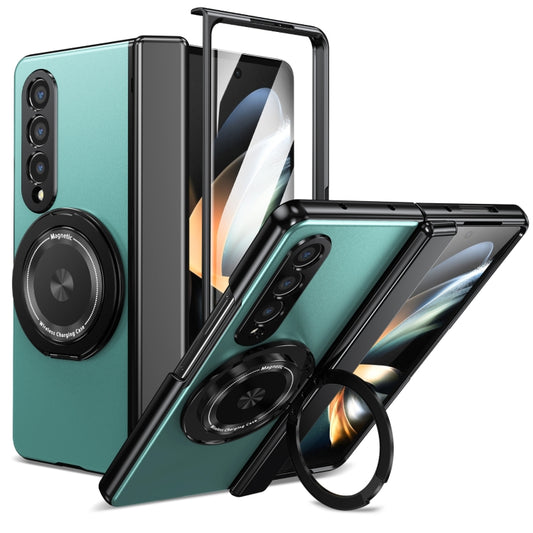 For Samsung Galaxy Z Fold4 Gold Medal Rotating Folding Series Ring Holder Phone Case(Royal Blue) - Galaxy Z Fold4 5G Cases by buy2fix | Online Shopping UK | buy2fix