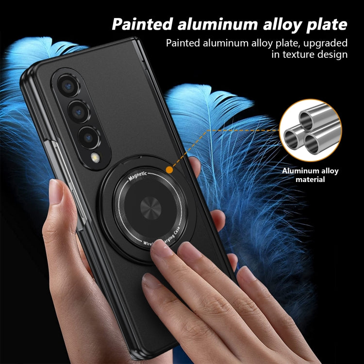 For Samsung Galaxy Z Fold4 Gold Medal Rotating Folding Series Ring Holder Phone Case(Black) - Galaxy Z Fold4 5G Cases by buy2fix | Online Shopping UK | buy2fix