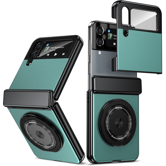 For Samsung Galaxy Z Flip4 Gold Medal Rotating Folding Series Ring Holder Phone Case(Royal Blue) - Galaxy Z Flip4 5G Cases by buy2fix | Online Shopping UK | buy2fix