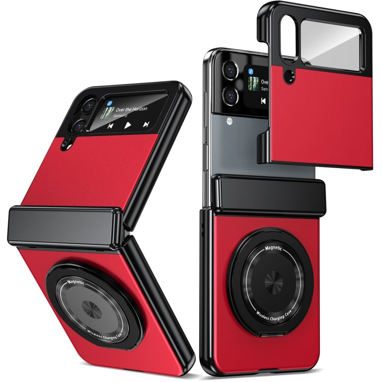 For Samsung Galaxy Z Flip4 Gold Medal Rotating Folding Series Ring Holder Phone Case(Red) - Galaxy Z Flip4 5G Cases by buy2fix | Online Shopping UK | buy2fix