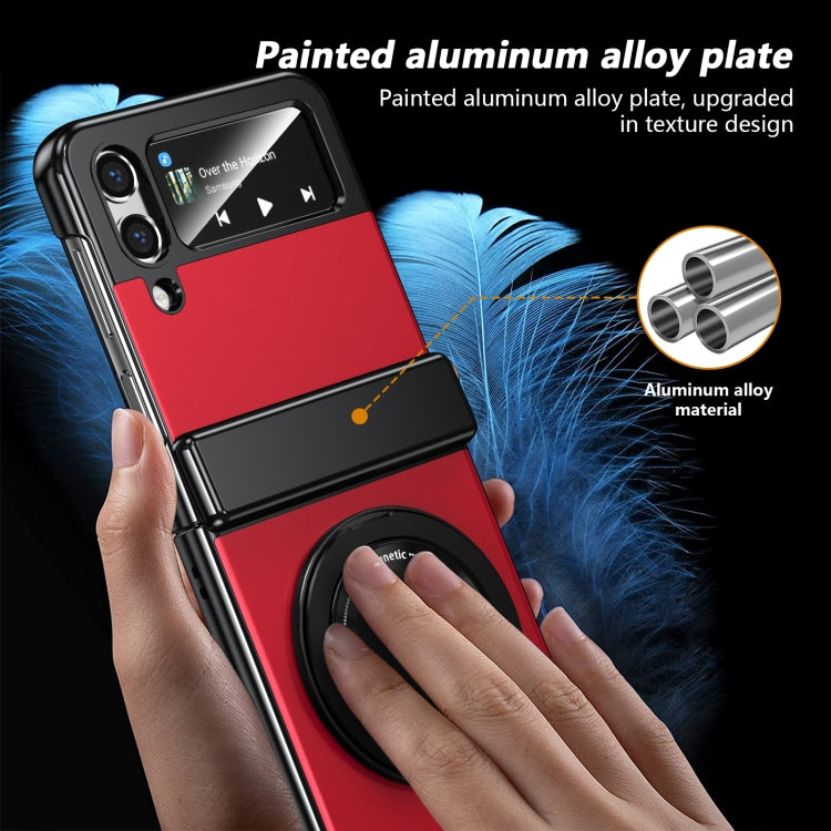 For Samsung Galaxy Z Flip4 Gold Medal Rotating Folding Series Ring Holder Phone Case(Red) - Galaxy Z Flip4 5G Cases by buy2fix | Online Shopping UK | buy2fix