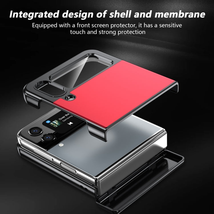 For Samsung Galaxy Z Flip4 Gold Medal Rotating Folding Series Ring Holder Phone Case(Red) - Galaxy Z Flip4 5G Cases by buy2fix | Online Shopping UK | buy2fix