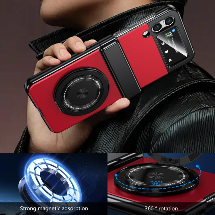 For Samsung Galaxy Z Flip4 Gold Medal Rotating Folding Series Ring Holder Phone Case(Red) - Galaxy Z Flip4 5G Cases by buy2fix | Online Shopping UK | buy2fix