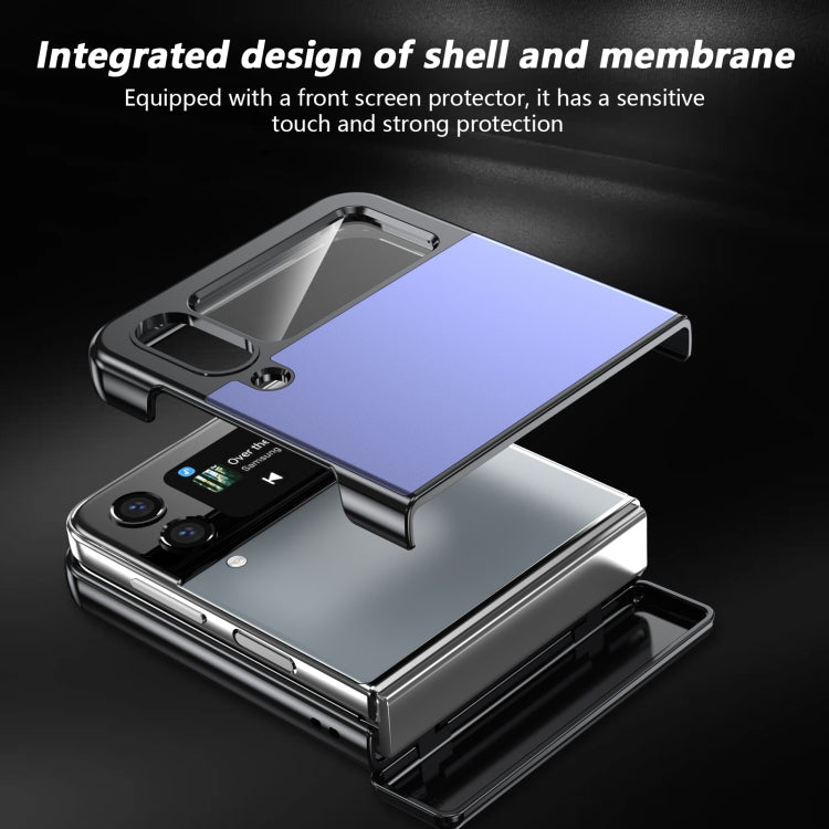 For Samsung Galaxy Z Flip4 Gold Medal Rotating Folding Series Ring Holder Phone Case(Blue) - Galaxy Z Flip4 5G Cases by buy2fix | Online Shopping UK | buy2fix