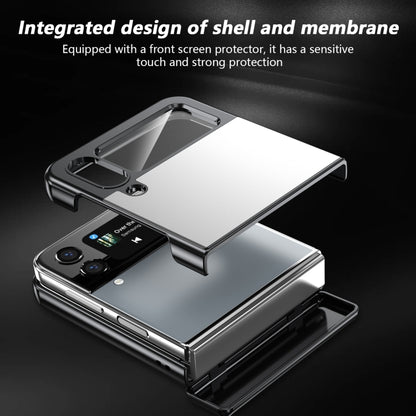 For Samsung Galaxy Z Flip4 Gold Medal Rotating Folding Series Ring Holder Phone Case(Silver) - Galaxy Z Flip4 5G Cases by buy2fix | Online Shopping UK | buy2fix