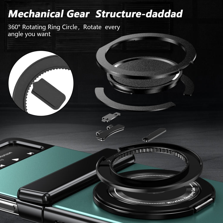 For Samsung Galaxy Z Flip3 Gold Medal Rotating Folding Series Ring Holder Phone Case(Royal Blue) - Galaxy Phone Cases by buy2fix | Online Shopping UK | buy2fix