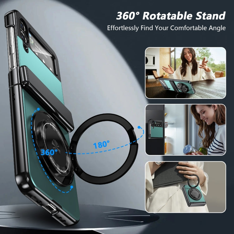 For Samsung Galaxy Z Flip3 Gold Medal Rotating Folding Series Ring Holder Phone Case(Royal Blue) - Galaxy Phone Cases by buy2fix | Online Shopping UK | buy2fix