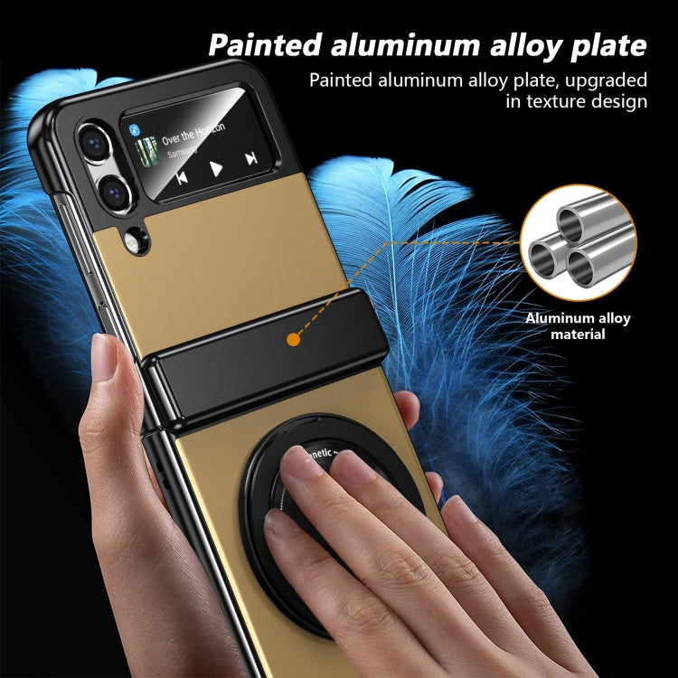 For Samsung Galaxy Z Flip3 Gold Medal Rotating Folding Series Ring Holder Phone Case(Gold) - Galaxy Phone Cases by buy2fix | Online Shopping UK | buy2fix