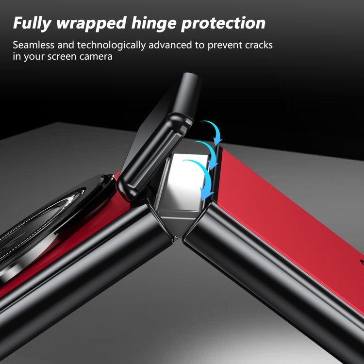 For Samsung Galaxy Z Flip3 Gold Medal Rotating Folding Series Ring Holder Phone Case(Red) - Galaxy Phone Cases by buy2fix | Online Shopping UK | buy2fix