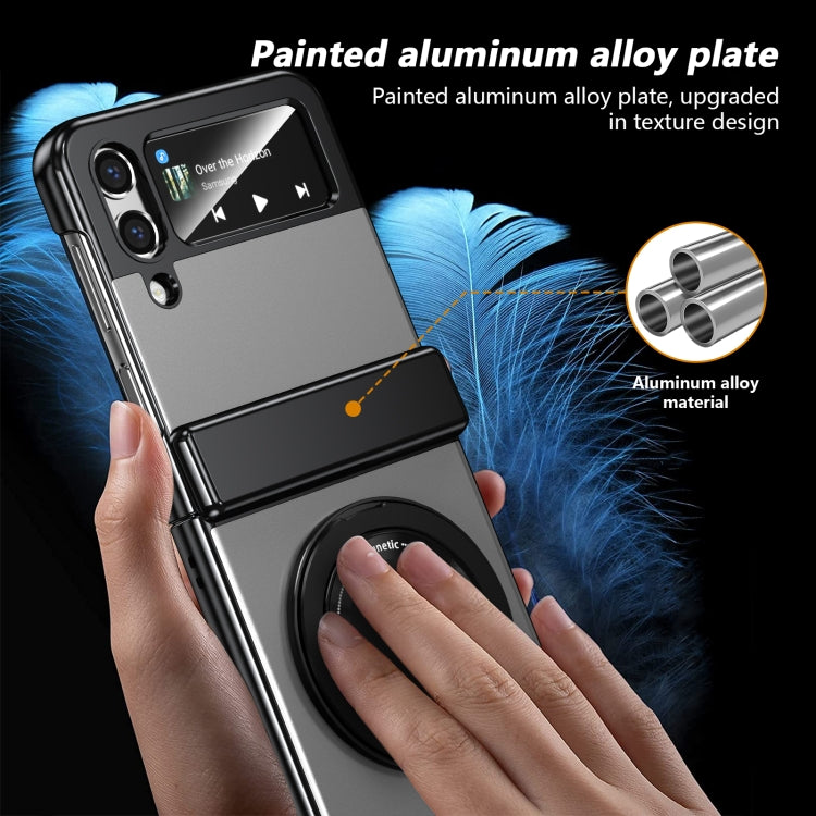 For Samsung Galaxy Z Flip3 Gold Medal Rotating Folding Series Ring Holder Phone Case(Silver) - Galaxy Phone Cases by buy2fix | Online Shopping UK | buy2fix