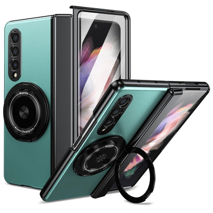 For Samsung Galaxy Z Fold3 Gold Medal Rotating Folding Series Ring Holder Phone Case(Royal Blue) - Galaxy Phone Cases by buy2fix | Online Shopping UK | buy2fix