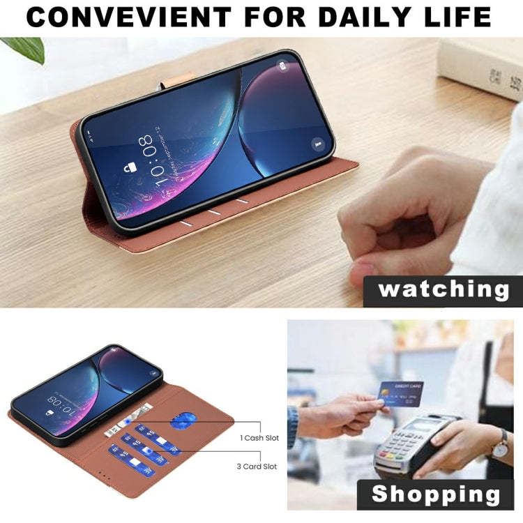 For OnePlus 13 Color Matching RFID Anti-theft Leather Phone Case(Brown) by buy2fix