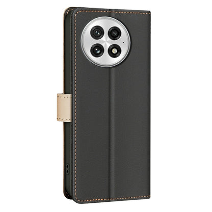 For OnePlus 13 Color Matching RFID Anti-theft Leather Phone Case(Black) by buy2fix