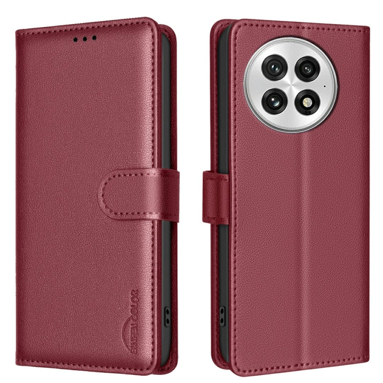 For OnePlus 13 Litchi Texture RFID Anti-theft Leather Phone Case(Red) by buy2fix