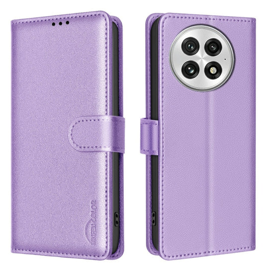 For OnePlus 13 Litchi Texture RFID Anti-theft Leather Phone Case(Purple) by buy2fix