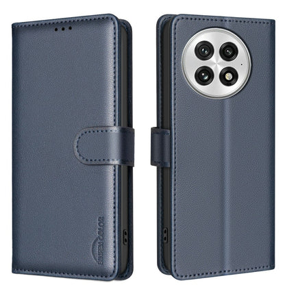 For OnePlus 13 Litchi Texture RFID Anti-theft Leather Phone Case(Blue) by buy2fix